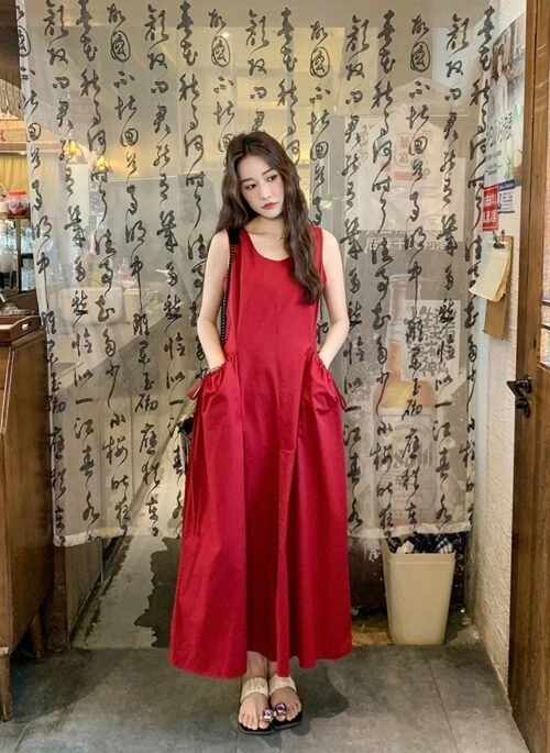 Sleeveless French Style Vacation Maxi Dress