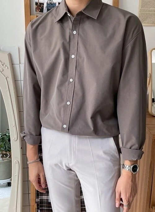 Spring Autumn Business Long Sleeve Shirt Trendy Casual