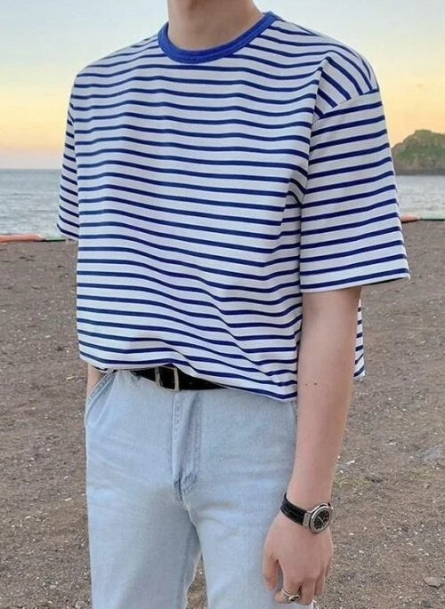 Striped Cotton Loose Fit T-Shirt