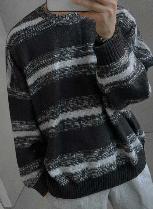 Striped Loose Fit Pullover Sweater