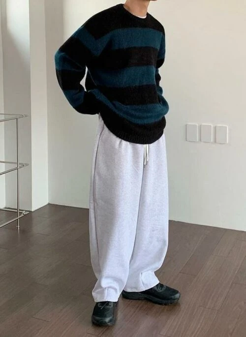 Striped Mohair Knit Sweater