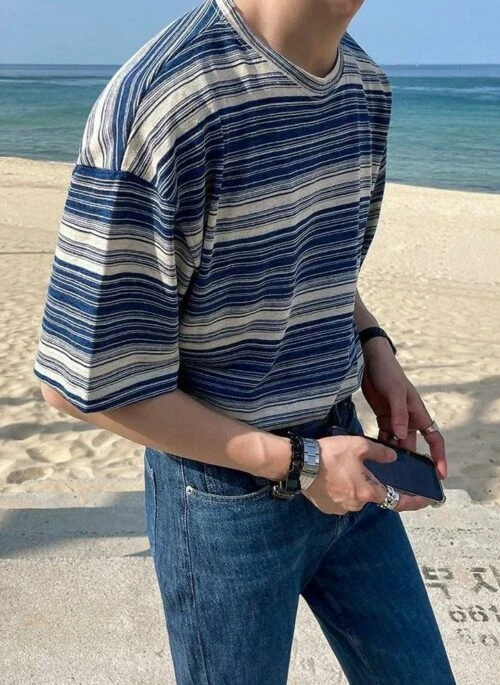 Striped Short Sleeve Casual T-Shirt