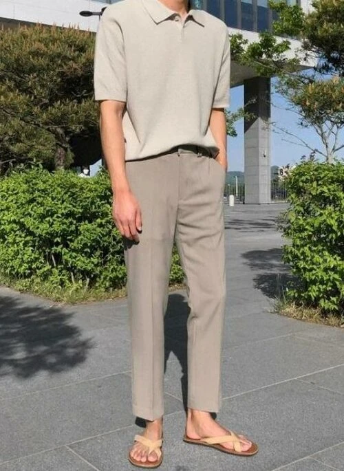 Summer Casual Knit Polo Shirt