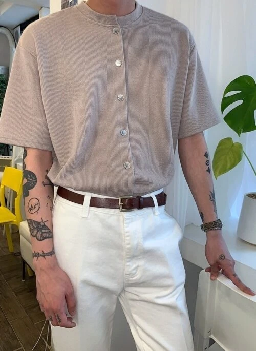 Summer Knit Short Sleeve Cardigan Tee