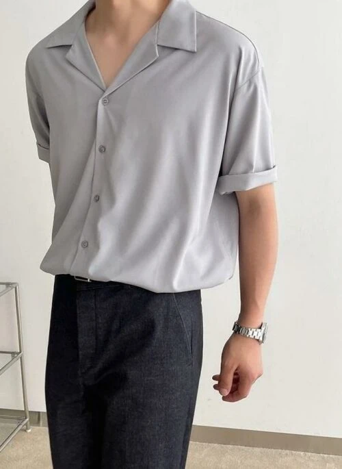 Summer Loose Fit Cuban Collar Shirt