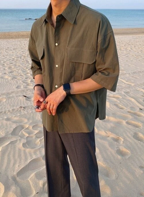 Summer Loose Short Sleeve Shirt Korean Style Jacket