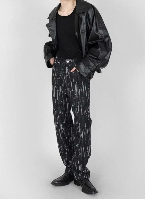 Tie Dye Relaxed Denim Trousers