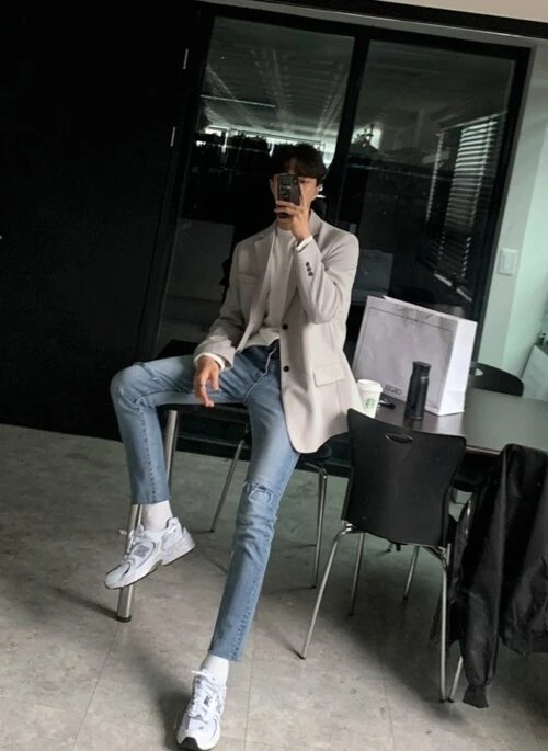 Trendy Grey Casual Blazer Jacket