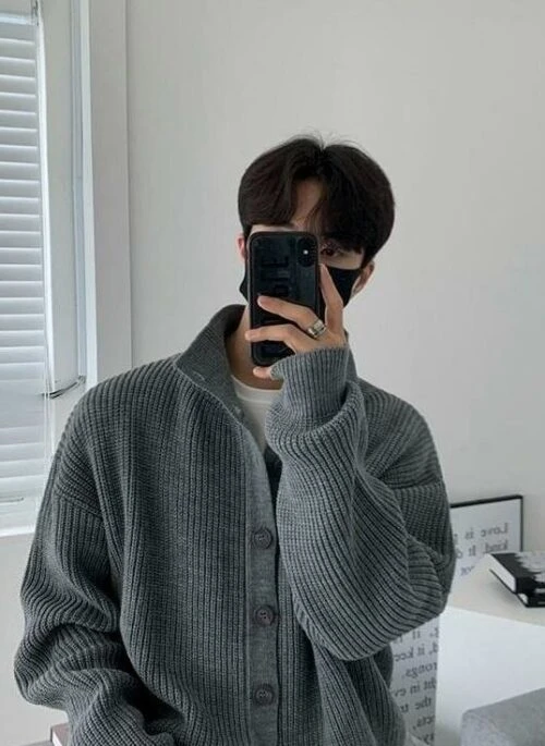 Vintage Knit Cardigan Sweater Classic Style
