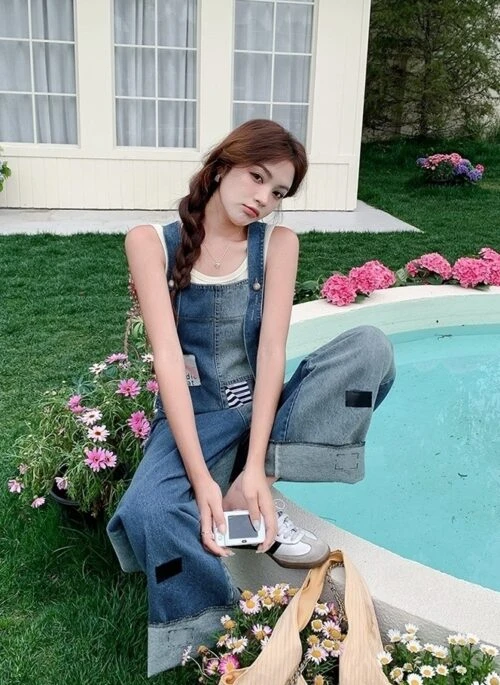 Vintage Patchwork Straight Leg Denim Overalls