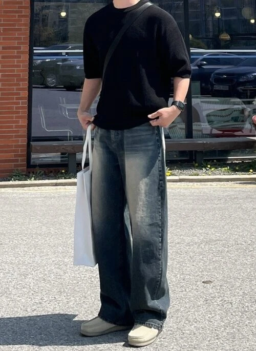 Vintage Wide Leg Denim Jeans Cleanfit Style