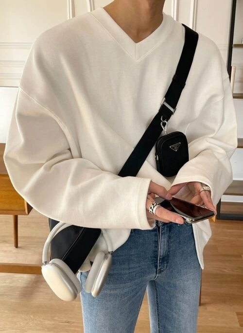 Vneck Pullover Casual Sweatshirt