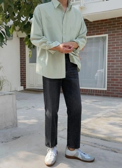 Washed Cotton Long Sleeve Shirt