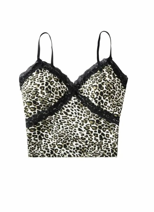 White And Black Leopard Lace Camisole | Julie – Kiss Of Life