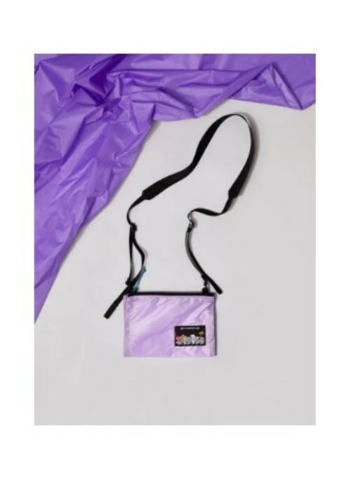 BT21 Line Friends Collaboration Merch –  OVER LAB Folding Cross Bag | Purple