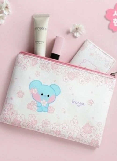 BT21 x Monopoly Collaboration Merch – Minini Flat PU Pouch Cherry Blossom