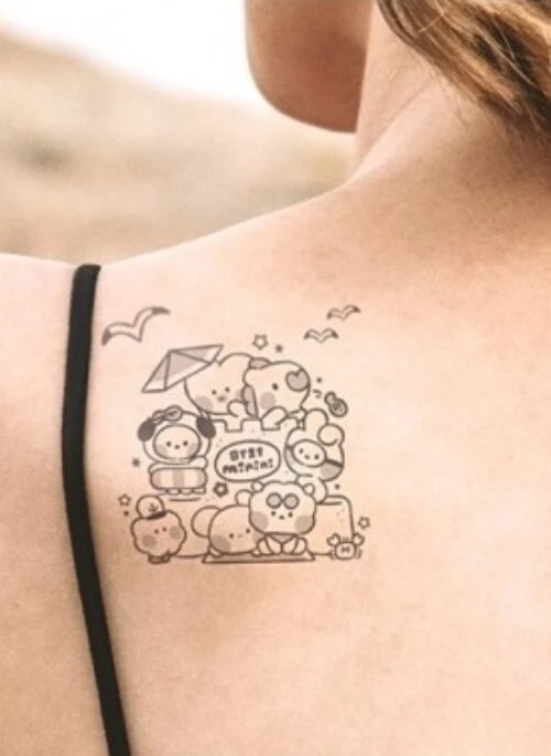 BT21 x Monopoly Collaboration – Tattoo Sticker | Summer Sky