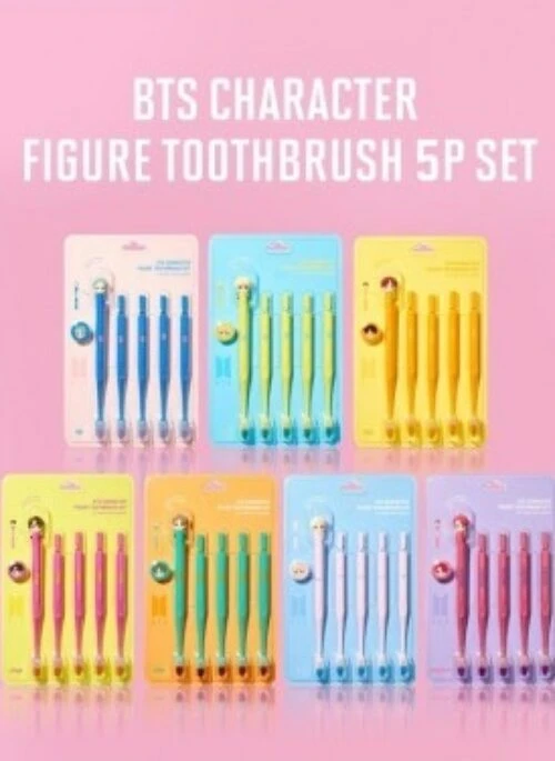 BTS “TinyTAN” Merch – Character Figure Toothbrush Set