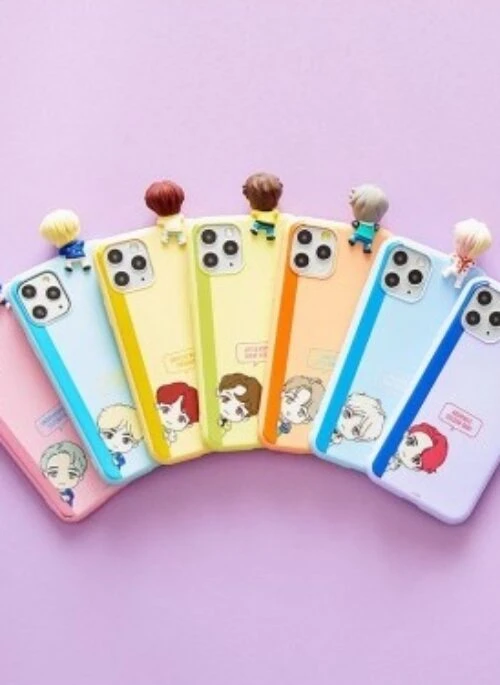 BTS “TinyTAN” Merch – Figure Color Jelly Case | Bbakkom for iPhone