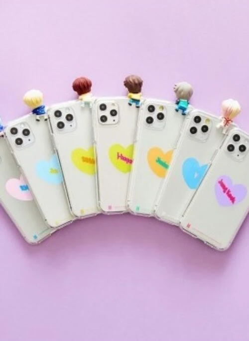 BTS “TinyTAN” Merch – Figure Jelly Case | Heart-Shaped