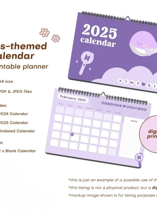 BTS Digital Calendar 2025 DIY