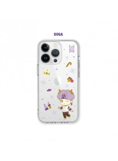 BTS x TinyTAN “Purple Holiday” Merch – Clear Soft Case | Suga