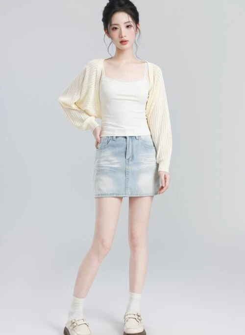 Beige Lightweight Knit Sun Protection Cardigan