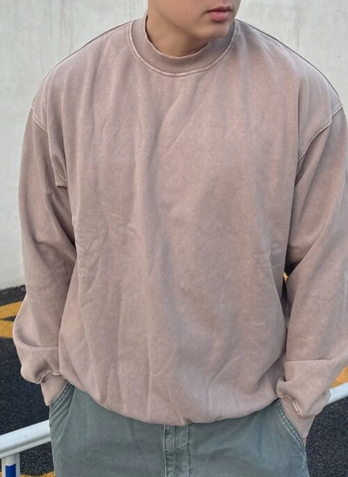 Beige Vintage-Wash Drop-Shoulder Sweatshirt | Jeongin – Stray Kids
