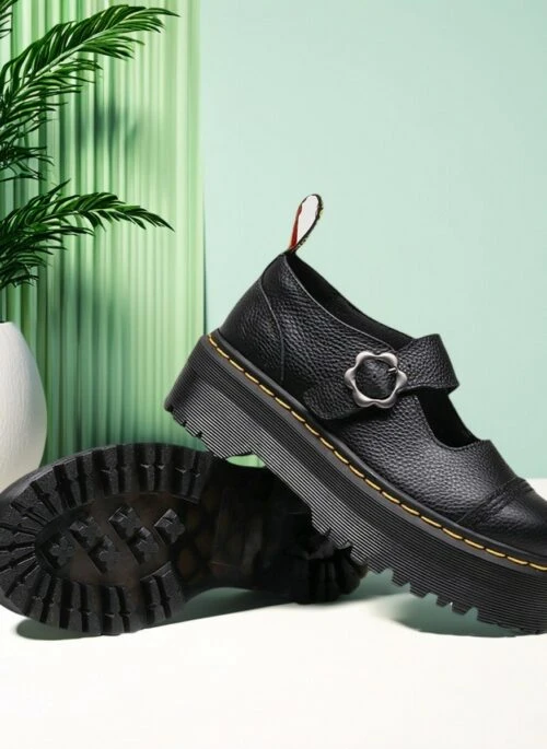 Black Flower Buckle Mary Jane Shoes | Lisa – BlackPink