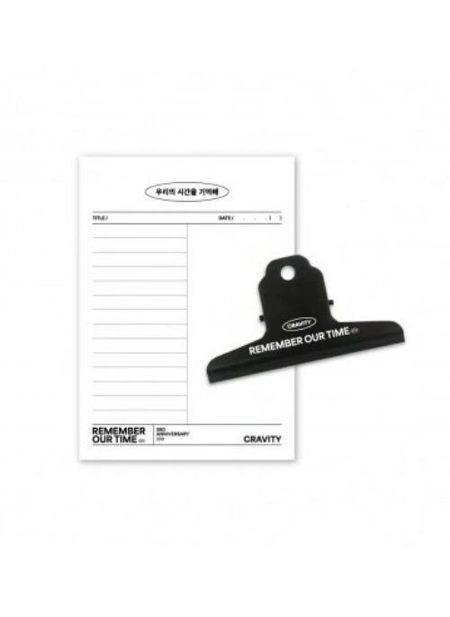 CRAVITY “Remember Our Time” Merch – Big Clip + Memo Pad Set