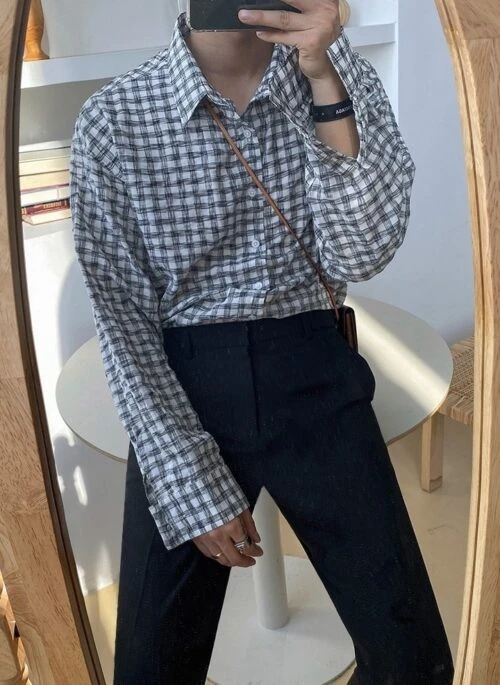 Casual Striped Plaid Shirt Collection
