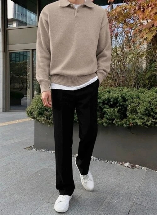 Cozy Knit Polo Sweater