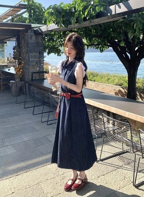 Denim Patchwork Casual Summer Dress Fashion Trend