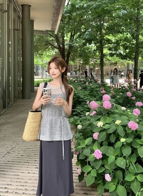 Elegant Lace Cardigan And Camisole Dress Set