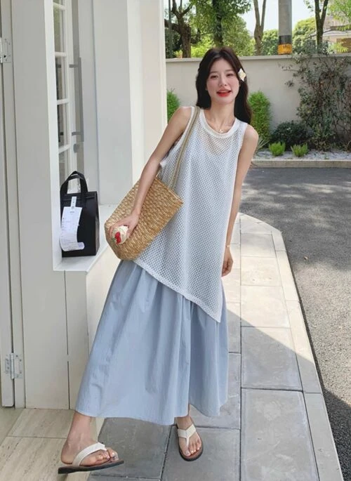 Elegant Lace Cover Up Maxi Dress Set