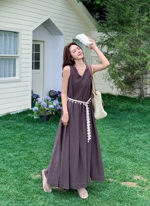 Elegant Vintage Style Waist Dress Summer Collection