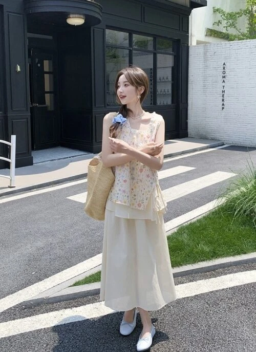Floral Camisole Skirt Set Summer Vacation Outfit