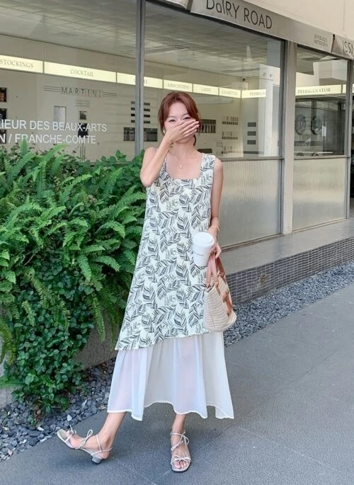 Floral Patchwork Maxi Dress Beach Vacation Style