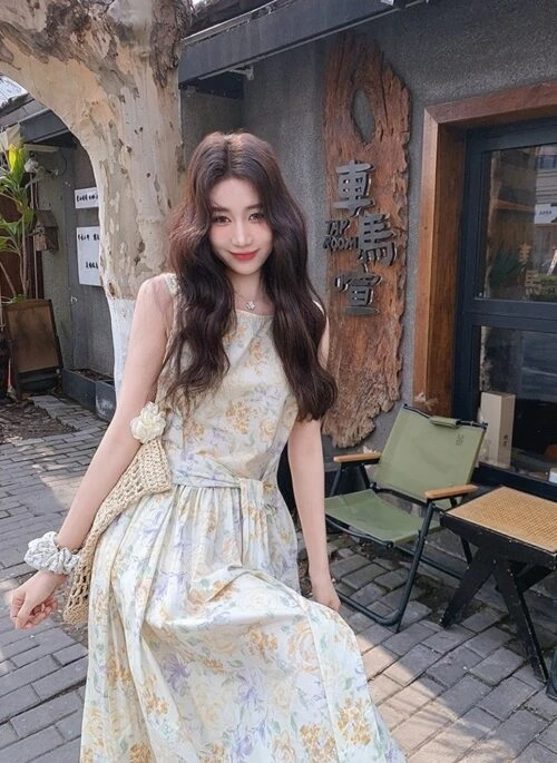 Floral Sleeveless Vintage Romantic Maxi Dress