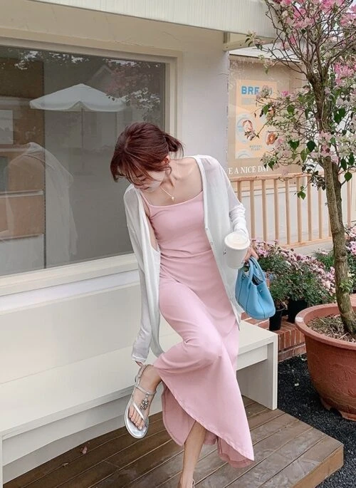 French Style Lightweight Sundress Cardigan Set