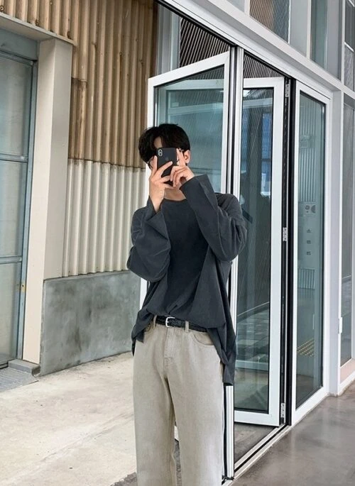 Gray Loose Fit Denim Pants
