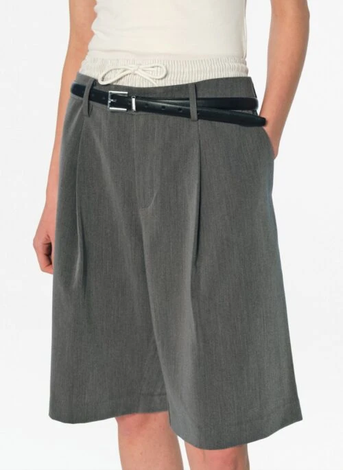 Grey Layered Style Bermuda Shorts | Karina – Aespa