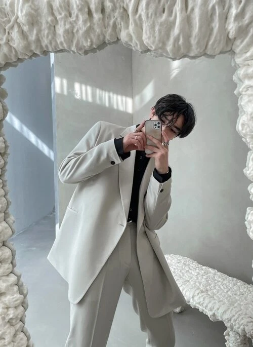 Korean Style White Wrinklefree Casual Shirt