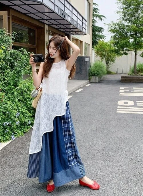 Layered Irregular Cardigan Set With Wide Leg Pants