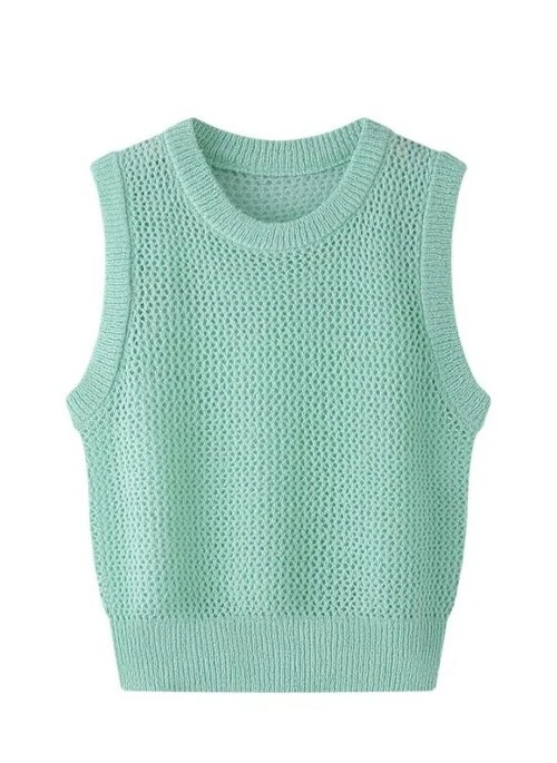 Mint Green Knitted Vest | Minju – ILLIT