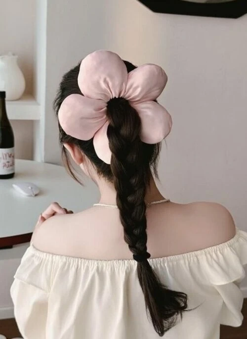 Pink Flower Hair Scrunchie | Juria – XG
