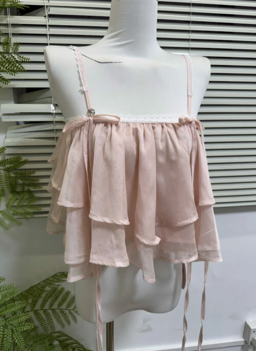Pink Layered Style Tie-Front Top | Yuna - ITZY