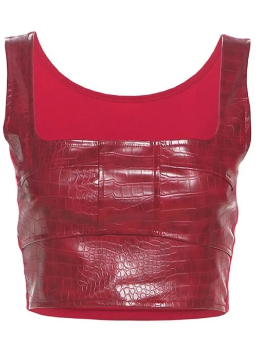 Red Faux Leather Crop Top | Jennie – BlackPink
