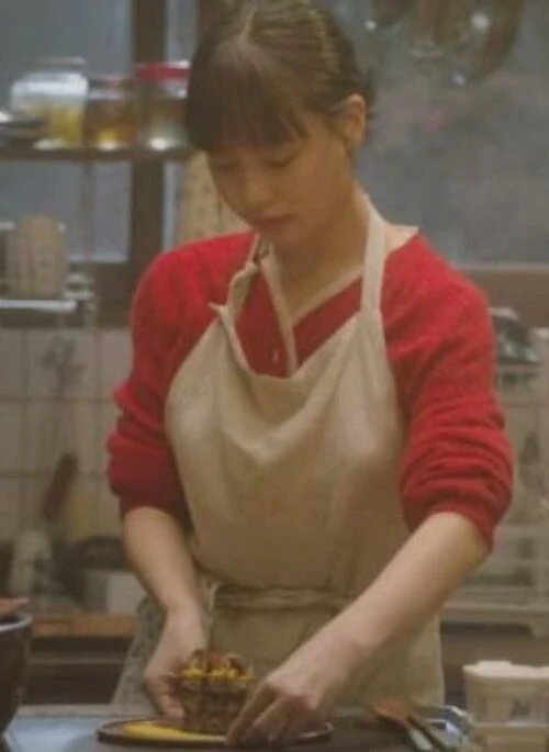 Red Lace Lining Cardigan | Mo Yeon Joo- Tastefully Yours