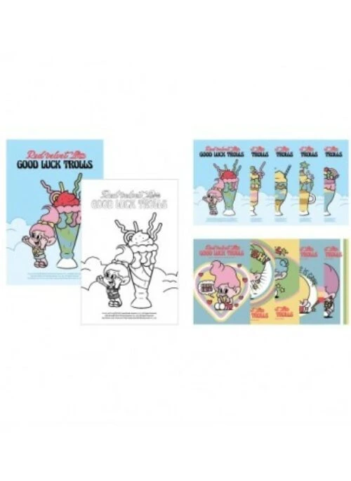 Red Velvet “Trolls” Pop-Up Store Merch – Coloring Postcard Set